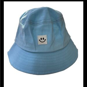 Smiley Face Bucket Hat Light Blue. Women’s Small/Medium. Youth Large.  New.